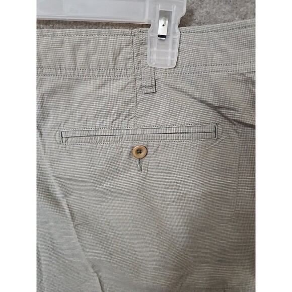 Orvis Cargo Chino Shorts Mens 40 Tan Blue Micro Check Golf Hiking Cotton - Picture 5 of 8